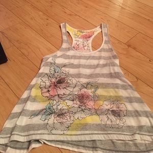 striped floral tank