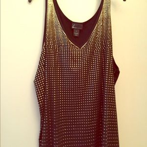 Sexy, black & gold dressy tank Lane Bryant 4x