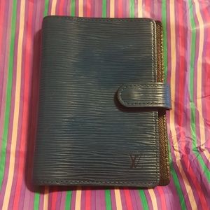 Louis vuitton blue epi agenda pm authentic