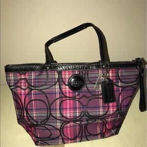Coach Tartan Plaid Tote