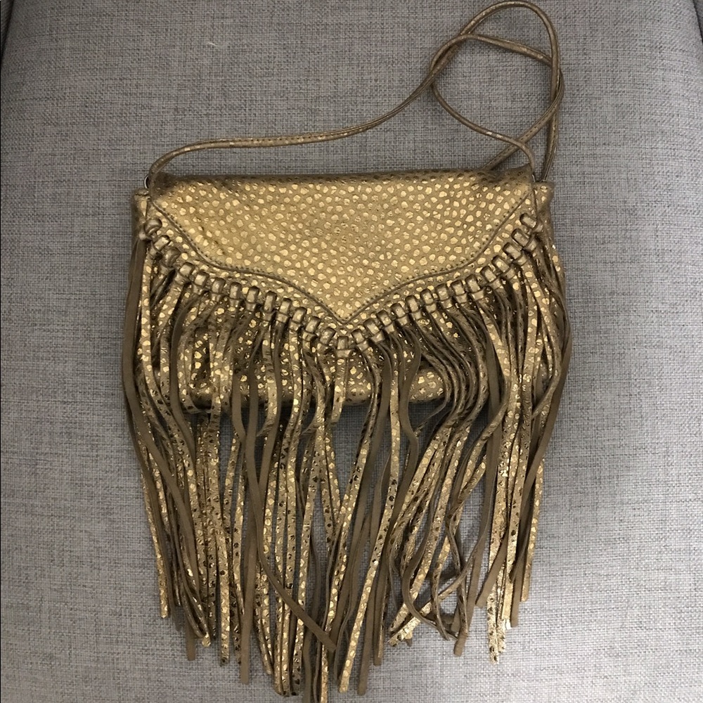 Susan Farber fringe clutch