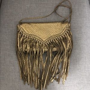 Susan Farber fringe clutch