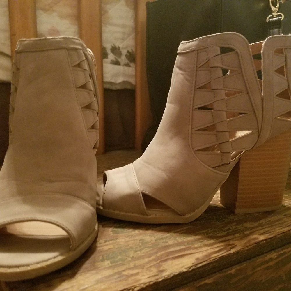 Peep toe booties