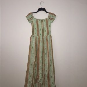 American Rag Striped Tulip-Front Maxi Dress
