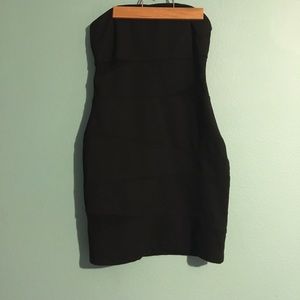 Black strapless dress