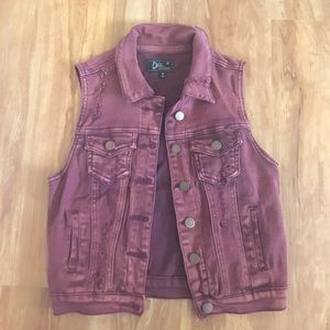 Maroon denim vest