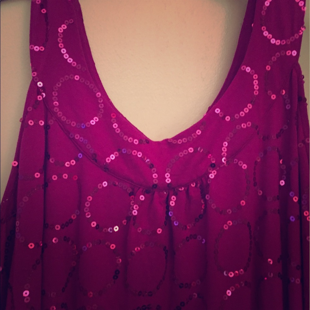 Gorgeous Magenta sequined top Lane Bryant 26/28