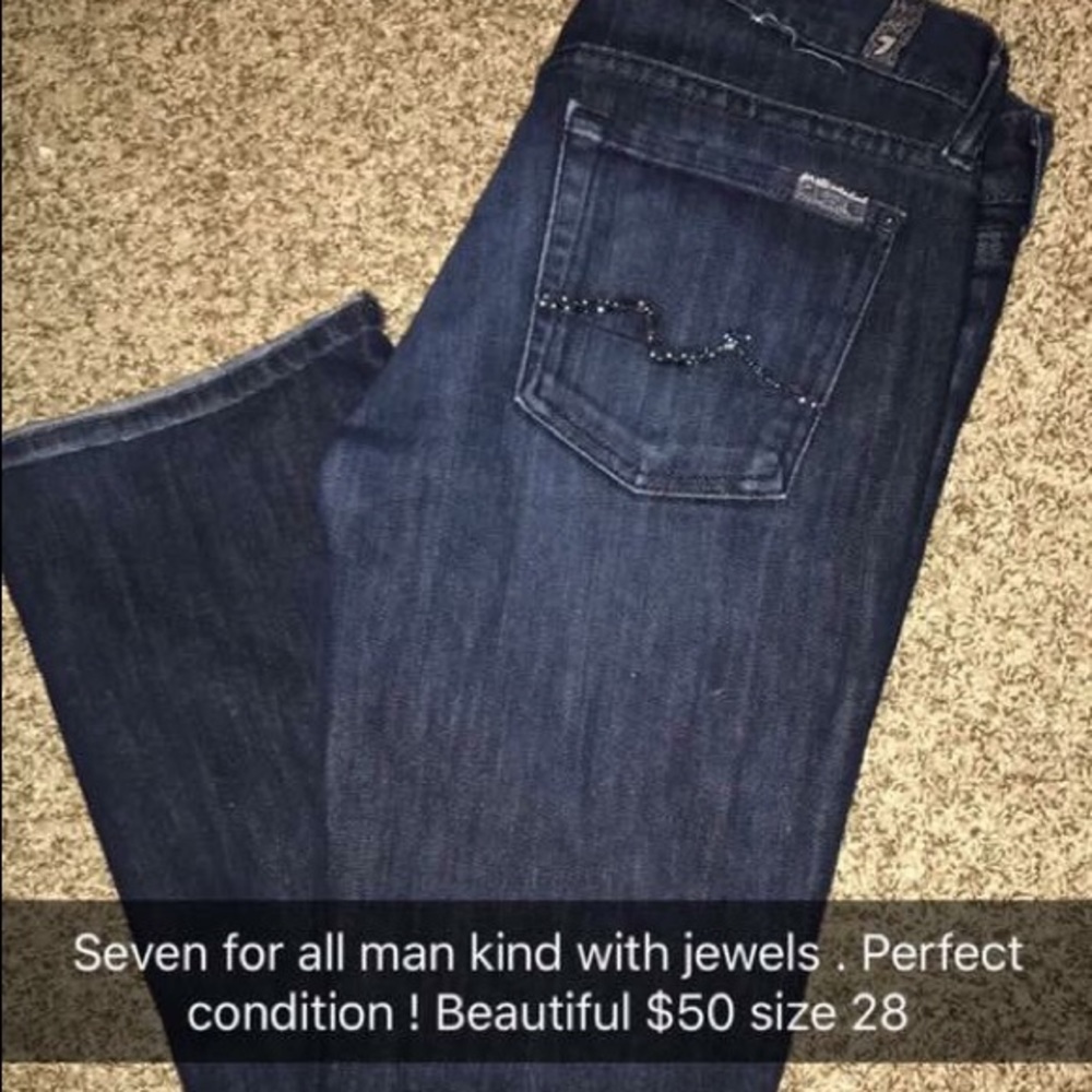 Seven for all man kind rhinestone jeans