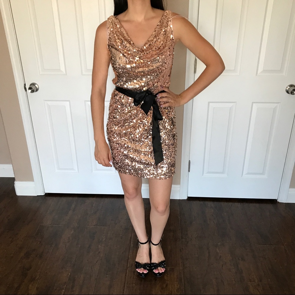 CLOSET SALE ⭐️ Aqua Rose Gold Sequin Dress
