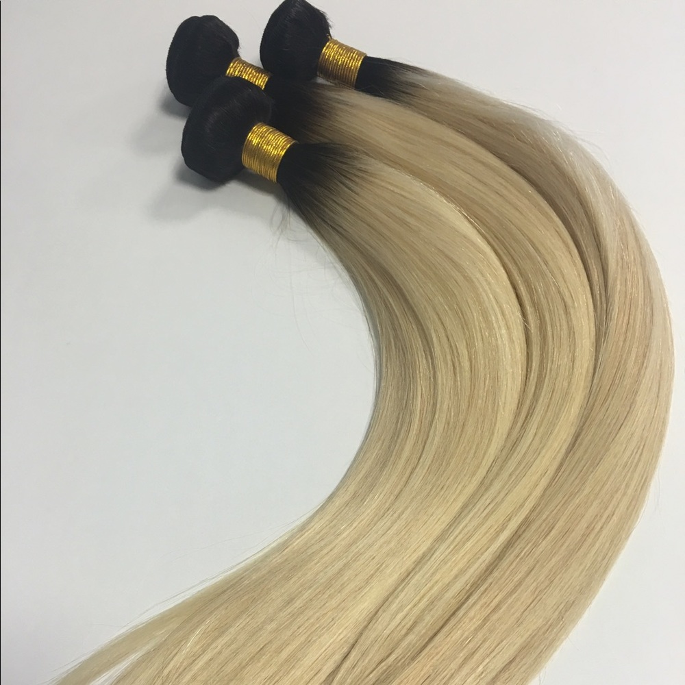 18"20"22" 1b blonde Brazilian virgin hair