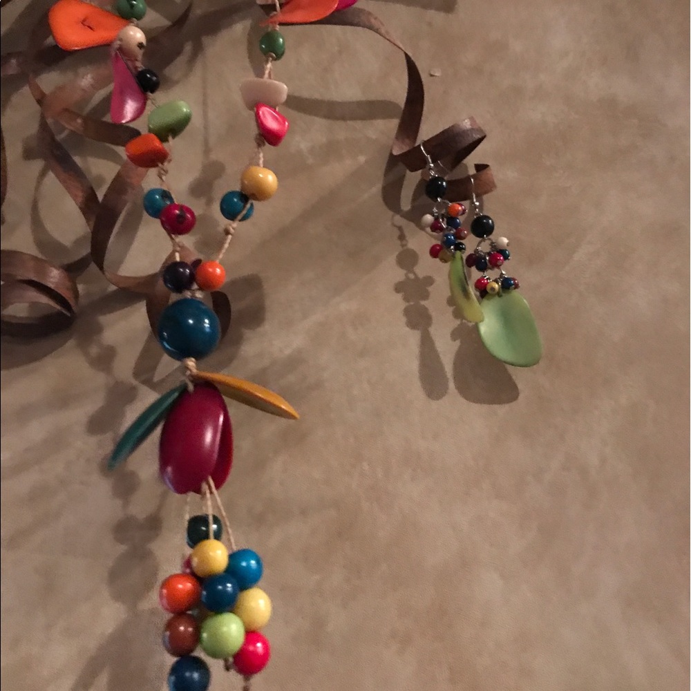 Colorful Peruvian Necklace and earring SET