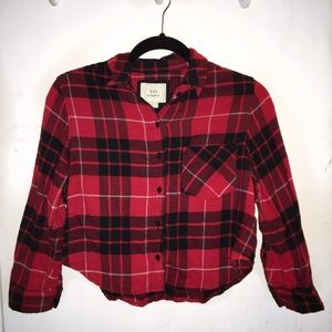Cropped Red Flannel || Forever 21