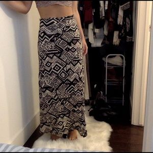 Tribal print maxi skirt