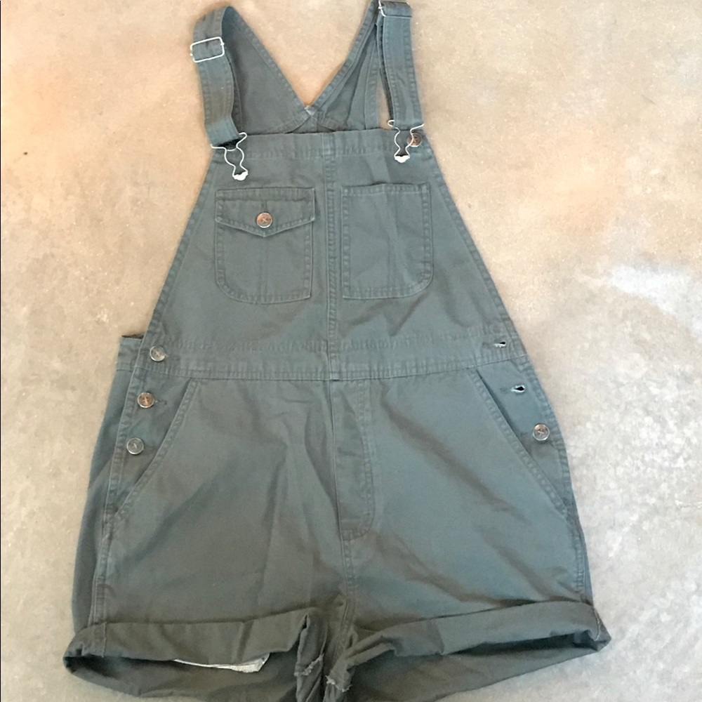 Green Overalls shorts size Medium