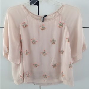 Pink beaded top from Topshop