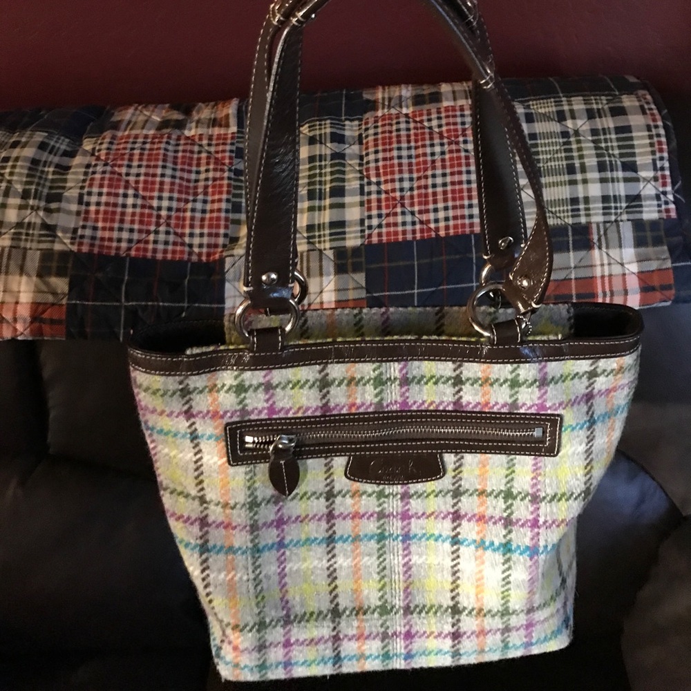 Wool coach purse