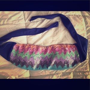 Sparkling bandeau bathing suit top