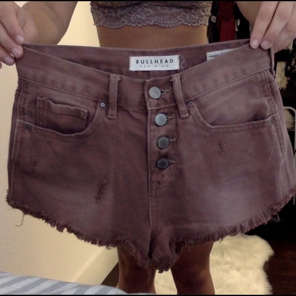 High rise burnt red shorts