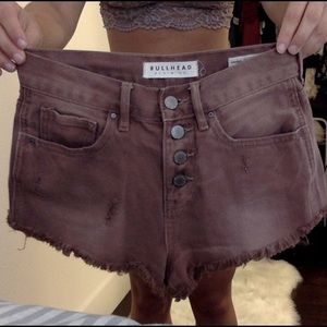 High rise burnt red shorts