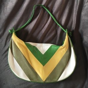 Vintage Italian leather chevron purse