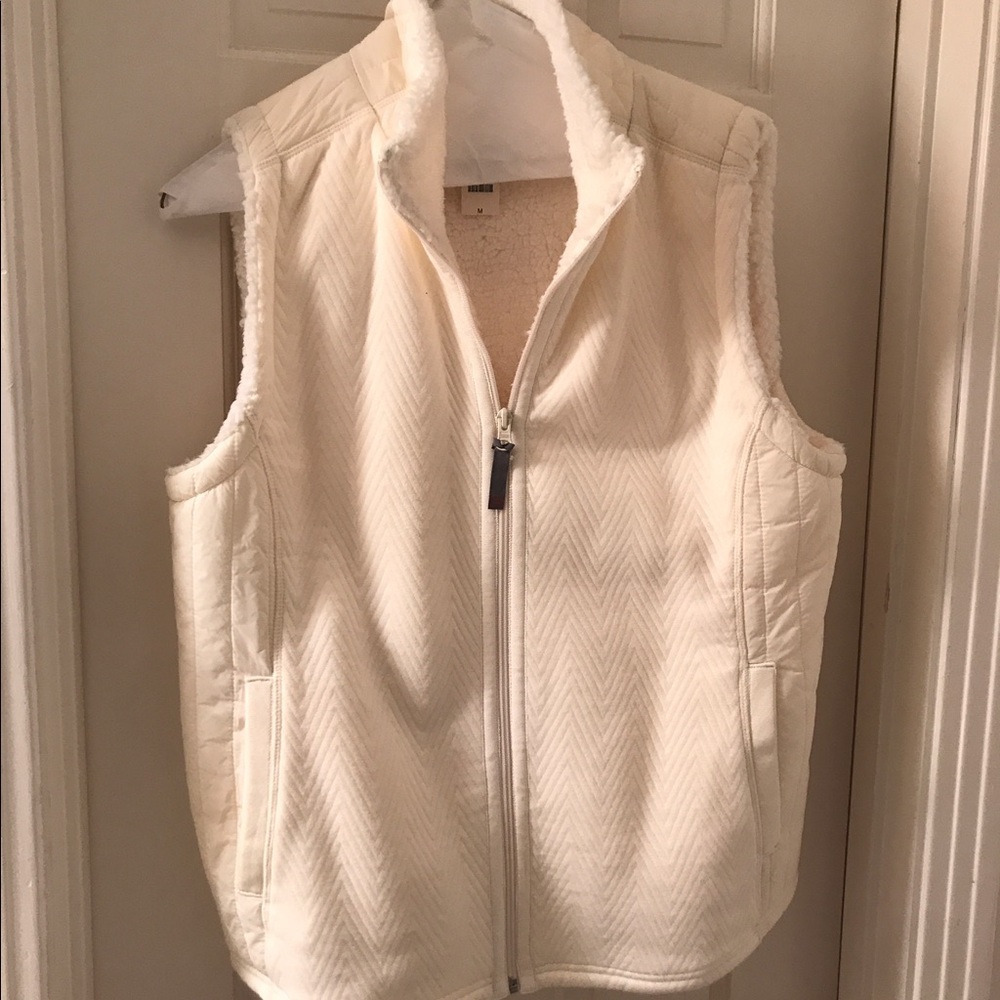Talbots off white vest size M