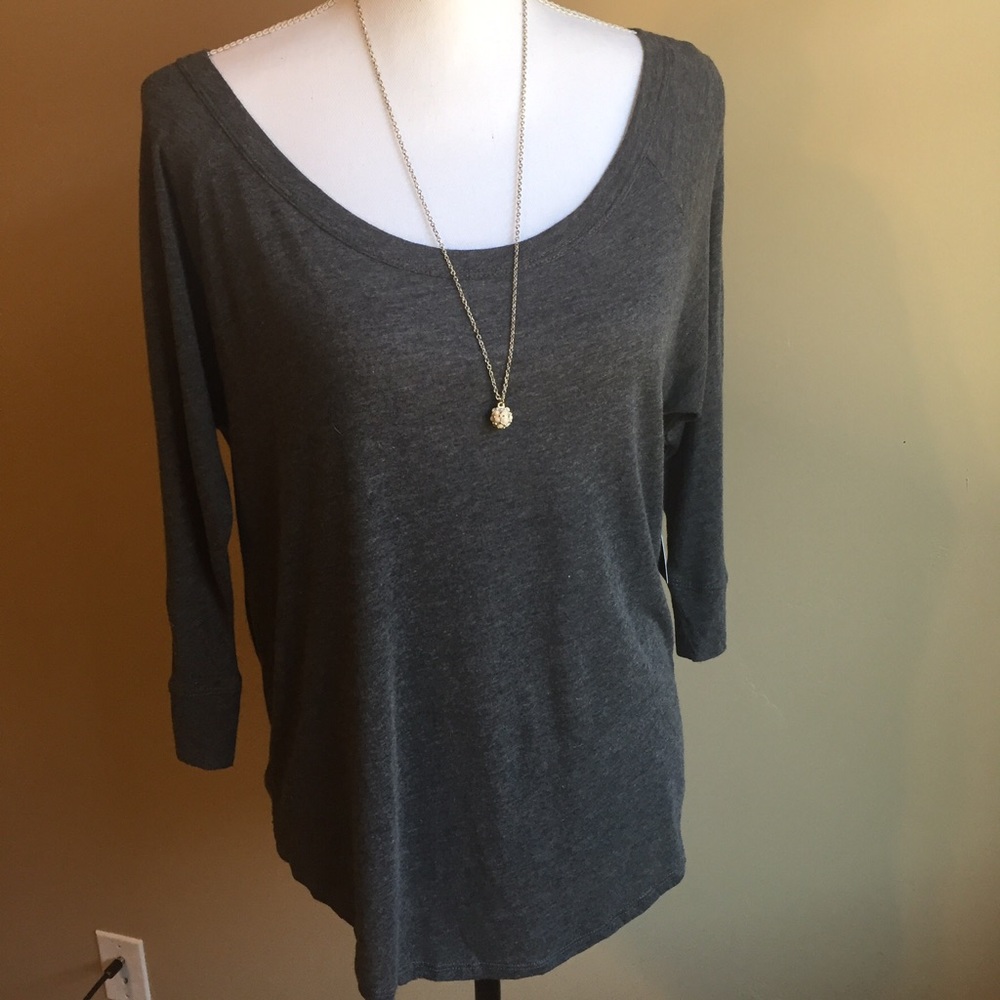Cynthia Rowley scoop neck tissue weigh 3/4 sleeve