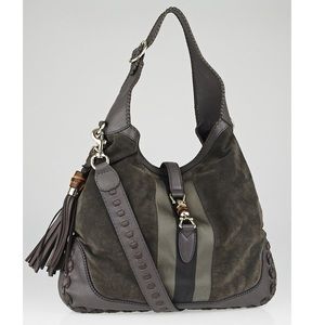 Gucci Large Jackie in Grey Suede Hobo