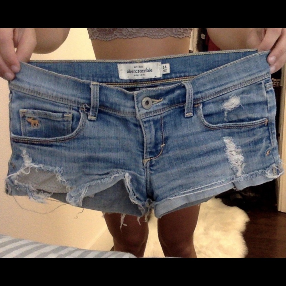 Denim cut off shorts