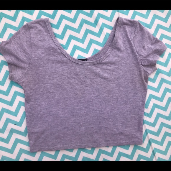 Wet Seal Tops - Grey Crop Top