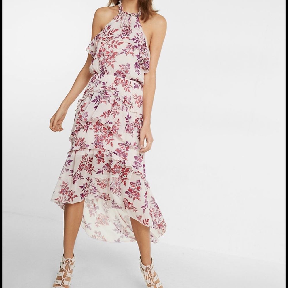 Floral Halter Midi Dress