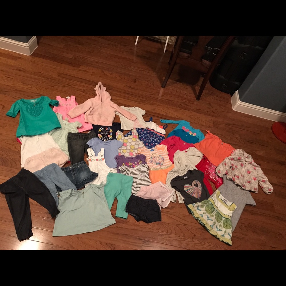 Lot of 34 little girls items: Size 24mos-2t
