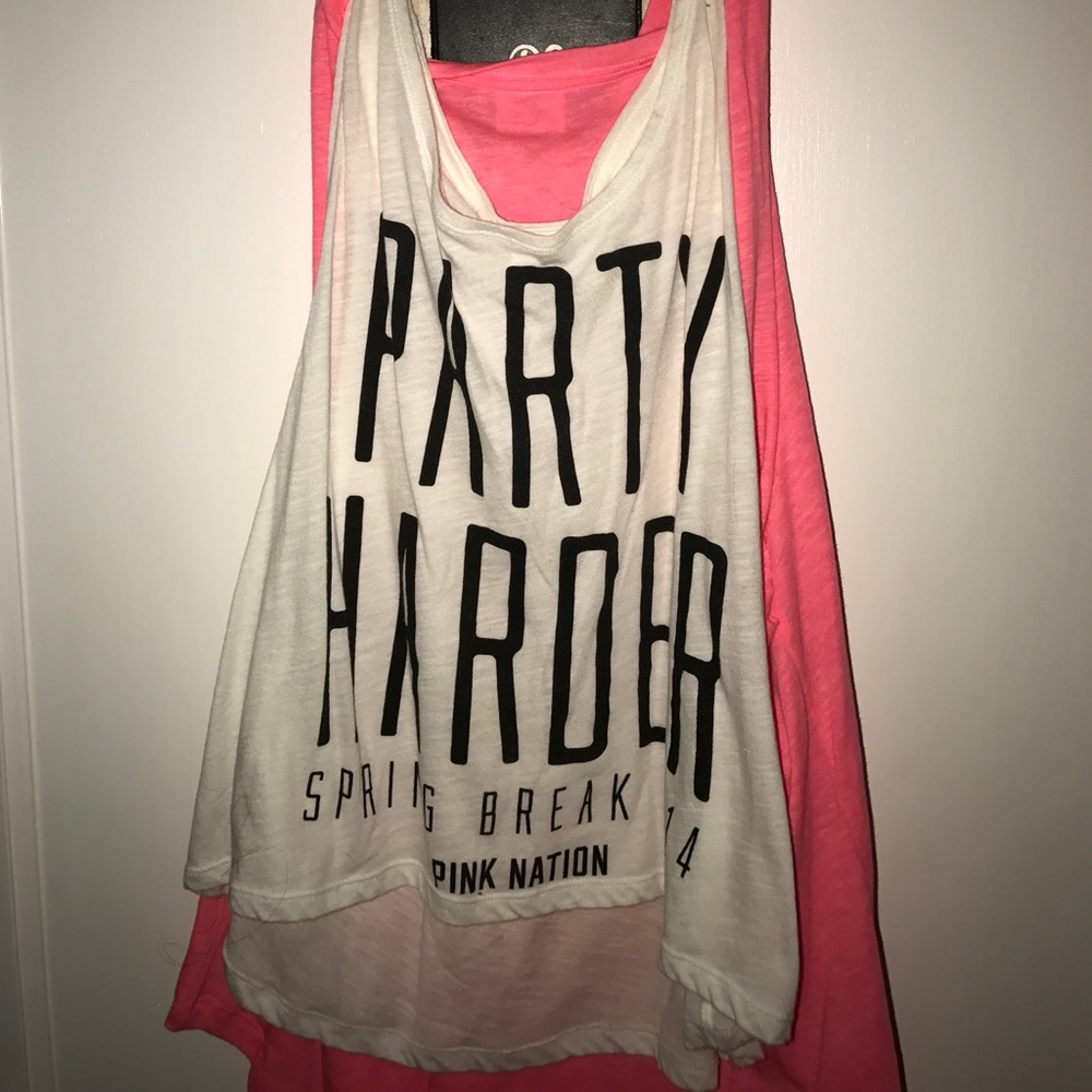 2 PINK Crop Tanks