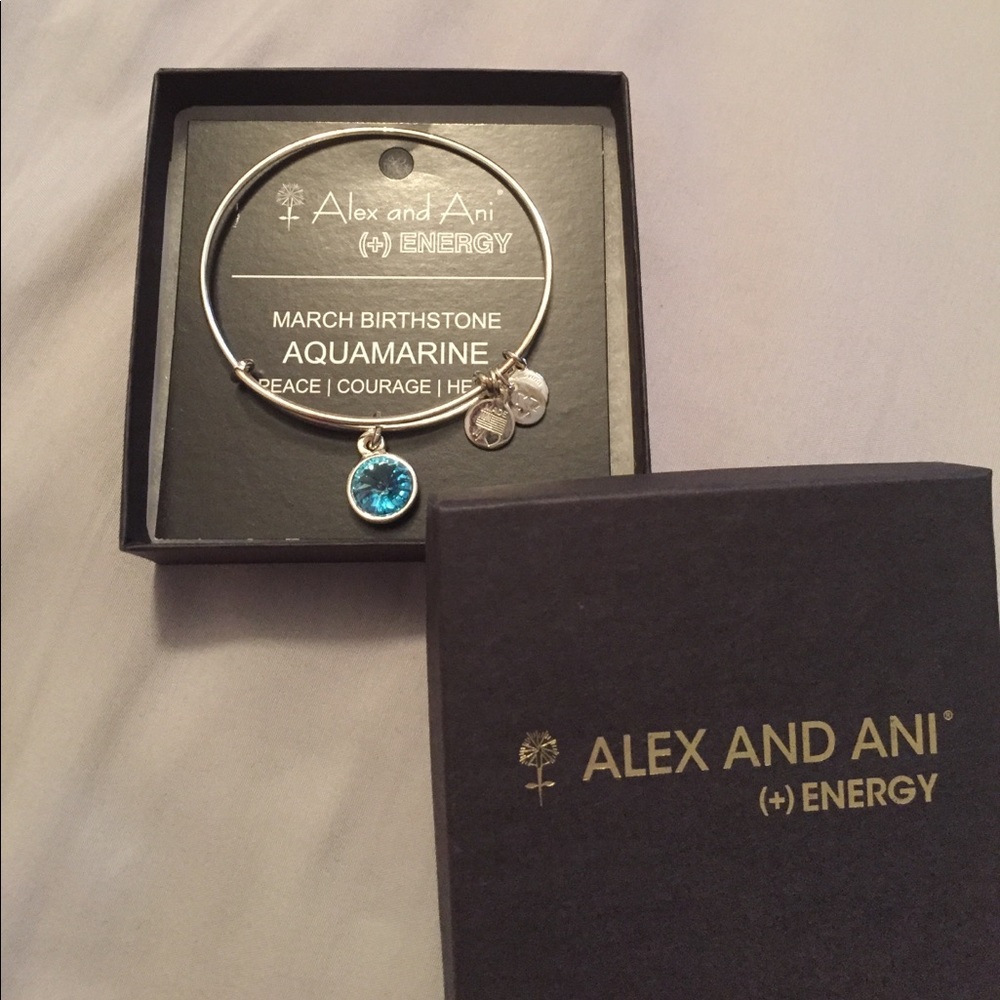 RESERVED Aquamarine Alex and Ani bracelet