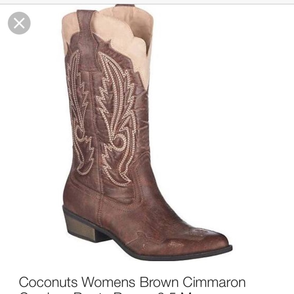 Coconuts Brown Cowboy Boots W7.5