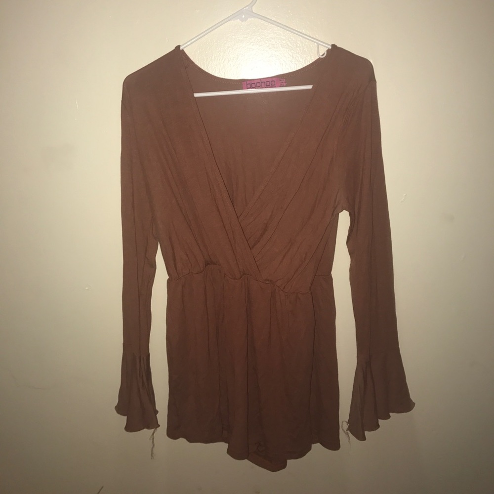Camel Long Sleeved Romper