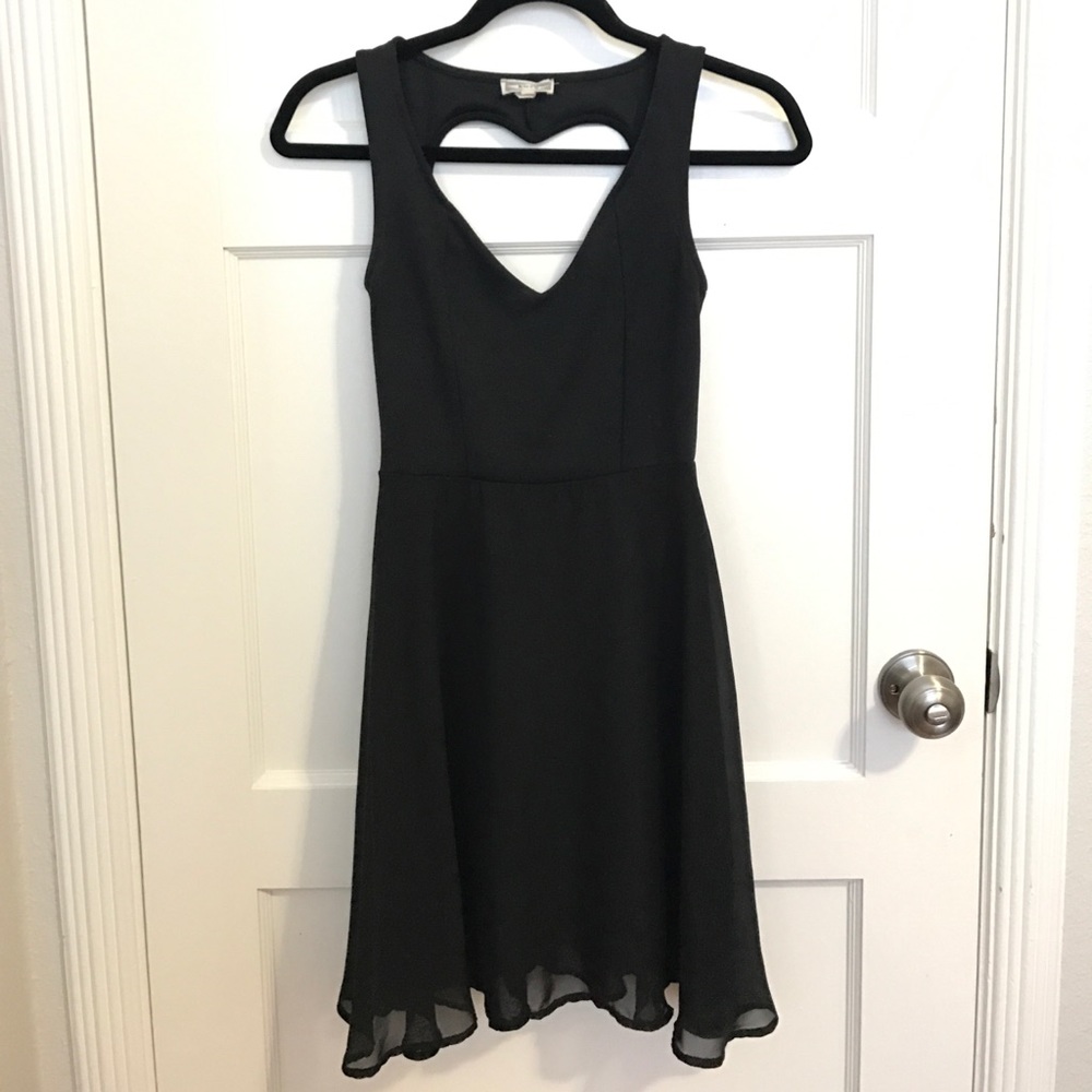Black skater dress with heart cut out back