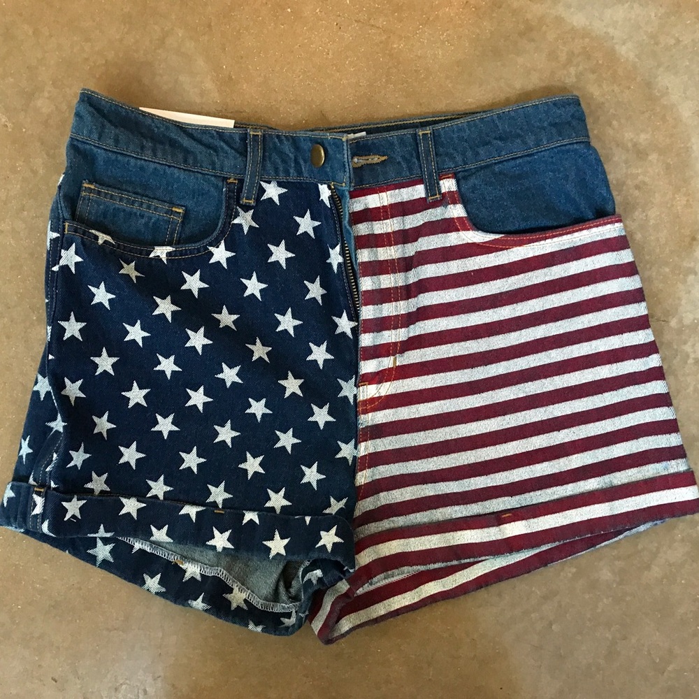 NWT American Apparel Flag Shorts 31 AA