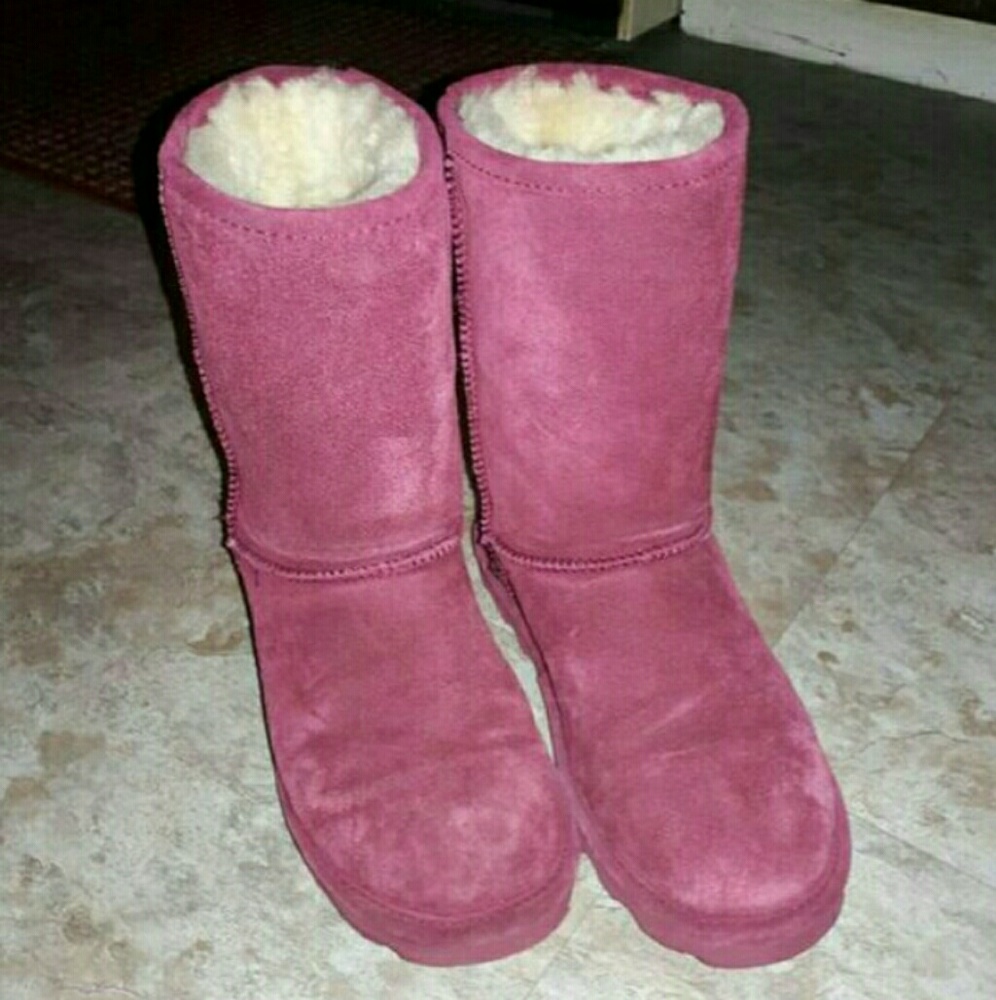 Burgundy Bearpaw Boots