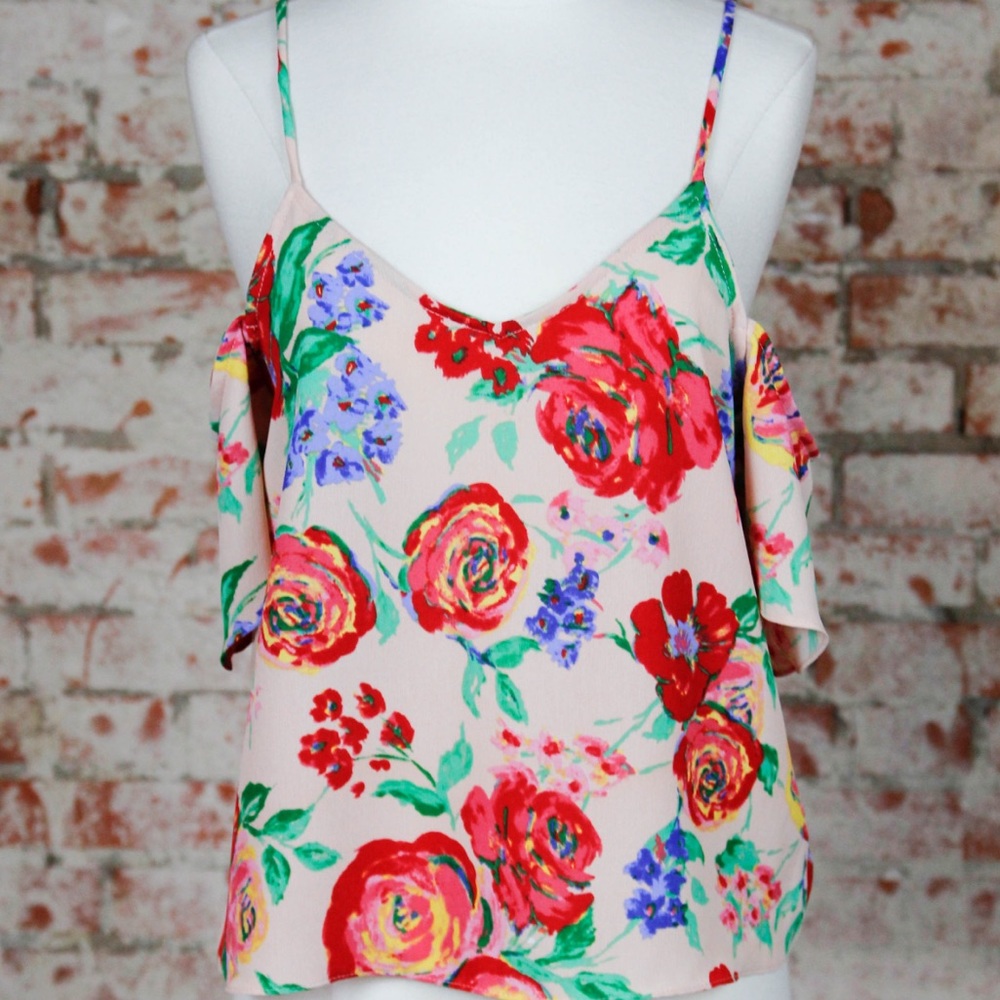 Floral Cold Shoulder Top