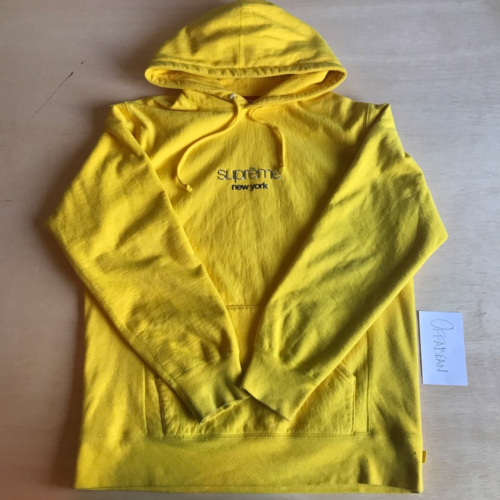 Supreme Yellow Chrome Classic Hoodie XL