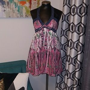 Derek Heart ♥ Floral Dress w/ Denim & Studs