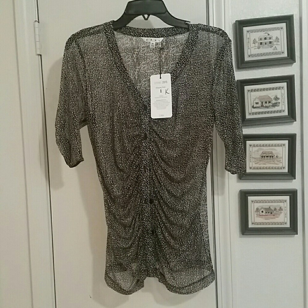 CAbi  Gathered Placket Blouse