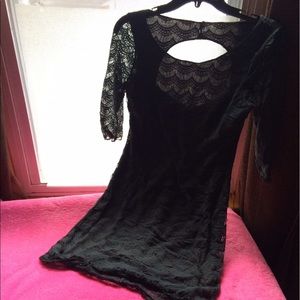 Free People Bohemian Black Open Back Dress