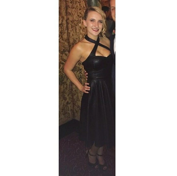 Gorgeous Black Pleather Dress - Picture 1 of 6