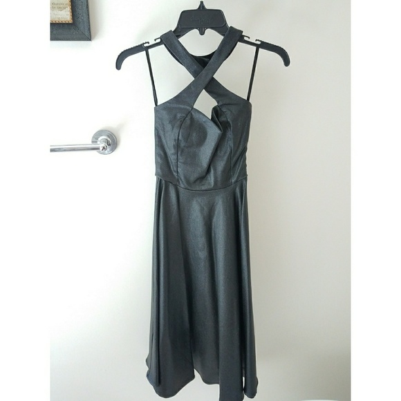 Gorgeous Black Pleather Dress - Picture 2 of 6