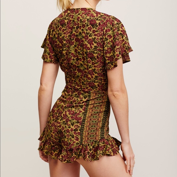 New Free People Surf Date Romper in Olive - Picture 2 of 8