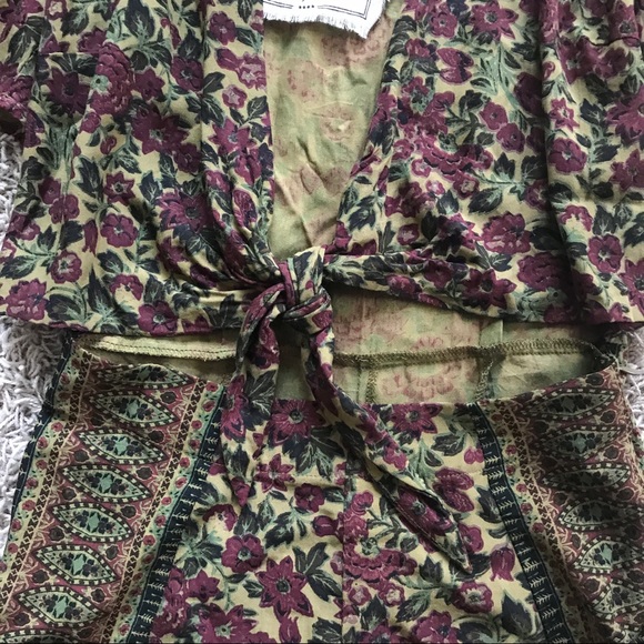 New Free People Surf Date Romper in Olive - Picture 6 of 8