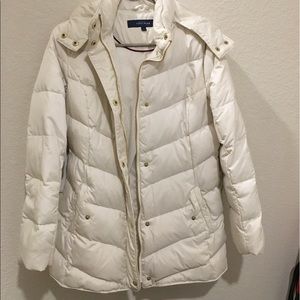 COLE HAAN White Plush Winter Coat