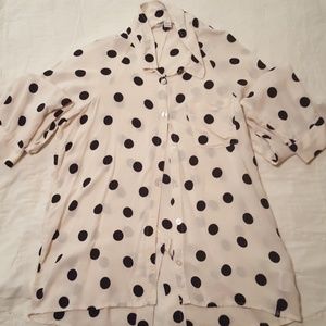 Volcom polkadot long sleeve blouse