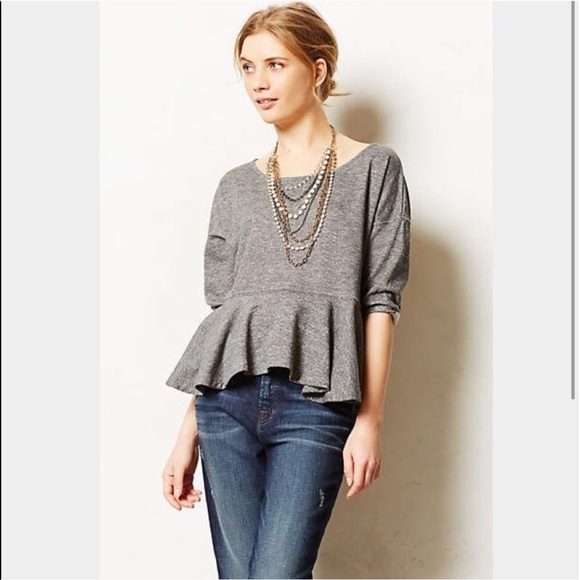 Anthropologie Tops - Anthropologie peplum sweatshirt top - size small